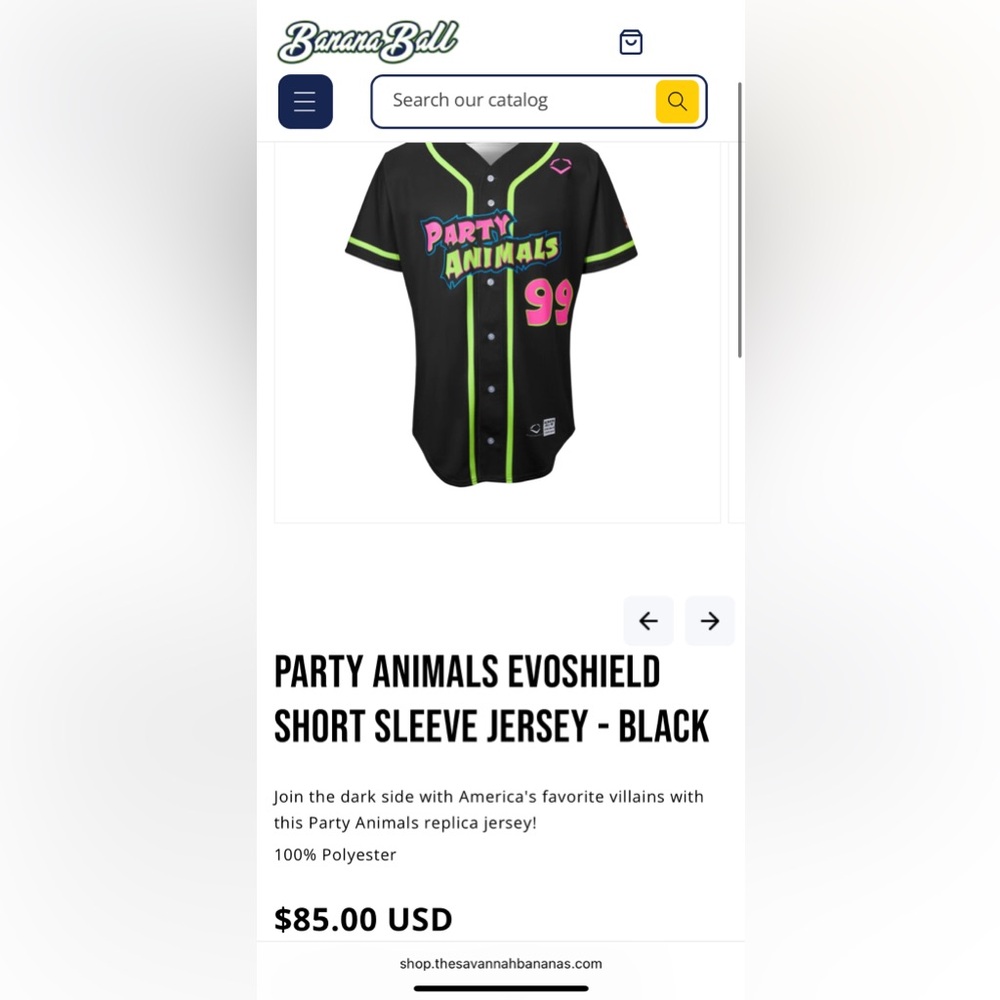 PARTY ANIMALS EVOSHIELD JERSEY - MEN’S LARGE